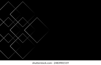 abstract black square background, diamond shape composition, vector design. template for poster, brochure, leaflet, flyer, card, banner, book cover, wallpaper, web, backdrop