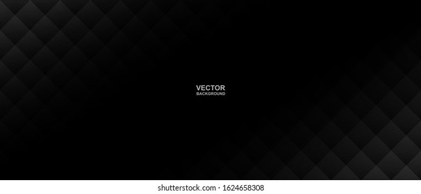 Abstract. Black square diamond shape background. light and shadow. Vector.