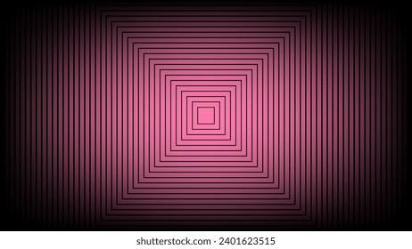 Abstract black square effect lines pattern on pink background. Vector graphic illustration.

