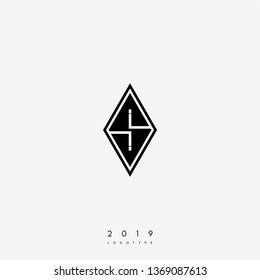 abstract black square II logo letter monogram design concept