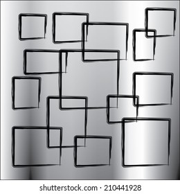 abstract black  square on a gray background