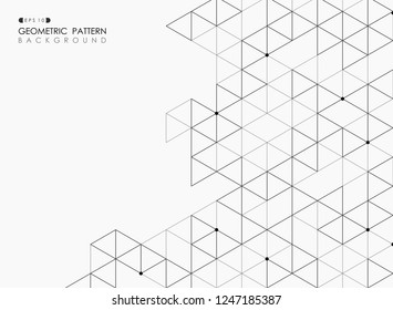 Abstract of black square pentagonal geometric structure outline background, vector eps10