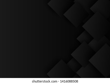 Abstract. black square shape background ,light and shadow .Vector.