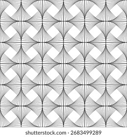 Abstract black square with spiral lines pattern
