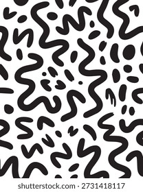 Abstract black squiggly pattern on beige background