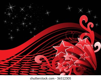 abstract black star background with funky pattern