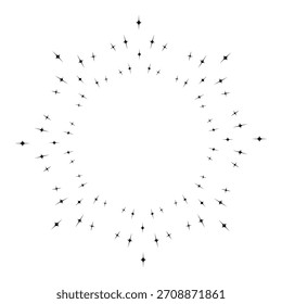 Abstractas anillo de explosión de estrella negra. Crea un elemento de diseño dinámico y llamativo con un toque moderno y artístico