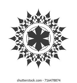 Abstract black star. Decorative element.