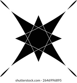 Abstract black star geometric design shape
