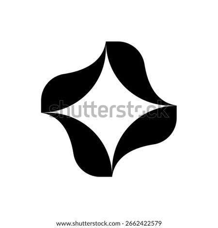 Abstract black star shape emblem idea