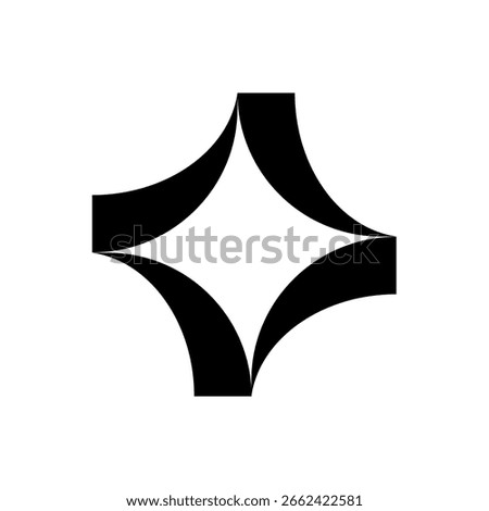 Abstract black star shape emblem idea