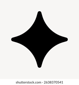 Abstract black star shape on a white background. Geometric star design, bold black minimalist star pattern, striking silhouette, modern star art. Starburst illustration vector.