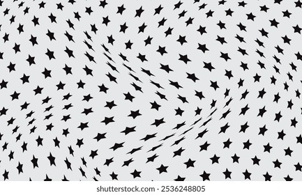 abstract black star wave pattern on grey can be used background, wallpaper, wall cloth.