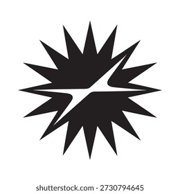 Abstractas forma de estallido negro sobre un fondo blanco liso