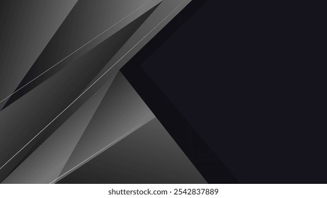 Abstract black steel background. Geometric shapes black and silver background