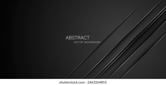 Abstract black steel mesh background with silver glowing lines with free space for design. Modern technology innovation concept background. Perforated dark metal sheet for background image.	
