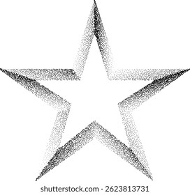 Abstrato preto pontilhado gradiente quadro de estrela de meio-tom, texturas pontilhadas no plano de fundo isolado. Moldura em forma de estrela de ruído geométrico, padrões são feitos de pontos simples e grãos.