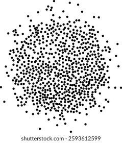 Abstract black stipple spray circle, dissolving points, dotted monochrome texture. Ideal for graphic design and technology concepts, the image showcases simplicity and precision in a modern style.