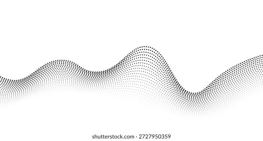 Abstractas fondo de línea punteada fluida punteada negra. Diseño de efecto de lunares
