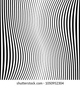 Abstract Black  Striped Background . Vector parallel curved, oblique lines texture