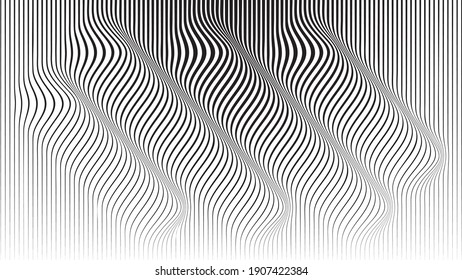 Abstract Black  Striped Background . Vector