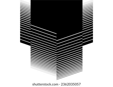 Abstract black striped pattern on a white background with space for text. Modern design element. Vector background