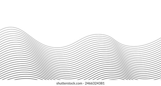 Abstract black stripes art wave line background. Vector illustration