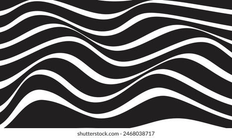 Abstract black stripes wave line background. Vector illustration