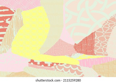 Abstract black strokes, Hand sketched Vector Pattern. Retro abstract pattern in geometric style. Abstract multicolored geometric pattern.	
