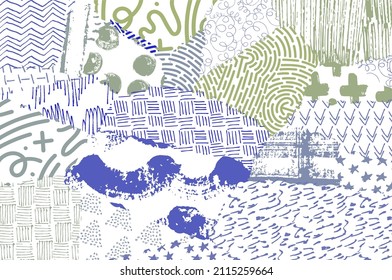 Resumen de trazos negros, patrón vector esbozado por la mano. Patrón abstracto retro en estilo geométrico. Resumen de patrón geométrico multicolor.	
