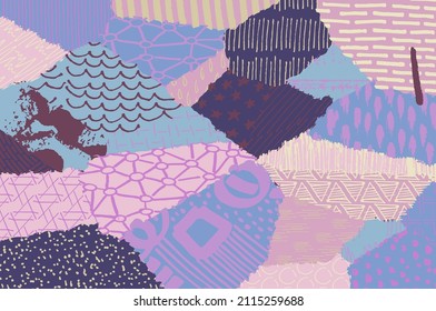 Abstract black strokes, Hand sketched Vector Pattern. Retro abstract pattern in geometric style. Abstract multicolored geometric pattern.	
