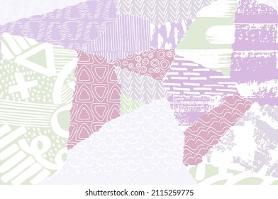 Resumen de trazos negros, patrón vector esbozado por la mano. Patrón abstracto retro en estilo geométrico. Resumen de patrón geométrico multicolor.	
