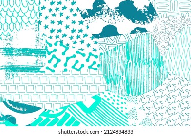 Abstract black strokes, Hand sketched Vector Pattern. Abstract background in geometric style. Abstract multicolored geometric pattern