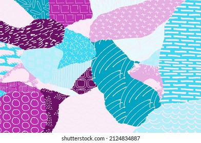 Abstract black strokes, Hand sketched Vector Pattern. Abstract background in geometric style. Abstract multicolored geometric pattern