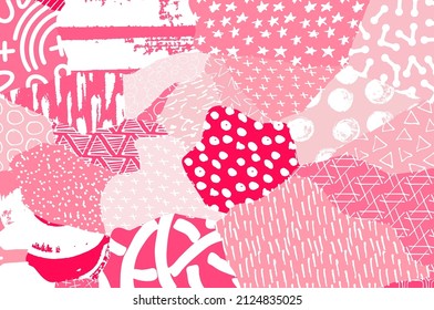 Abstract black strokes, Hand sketched Vector Pattern. Abstract background in geometric style. Abstract multicolored geometric pattern
