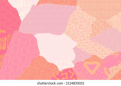 Abstract black strokes, Hand sketched Vector Pattern. Abstract background in geometric style. Abstract multicolored geometric pattern