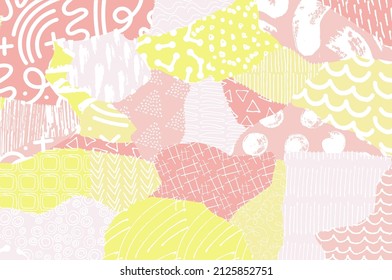 Abstract black strokes, Hand sketched Vector Pattern. Abstract background in geometric style. Abstract multicolored geometric pattern	
