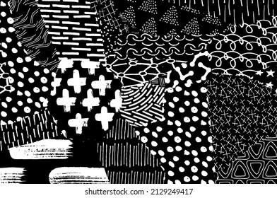 Abstract black strokes, Hand sketched Vector Pattern. Abstract background in geometric style. Abstract multicolored geometric pattern	
