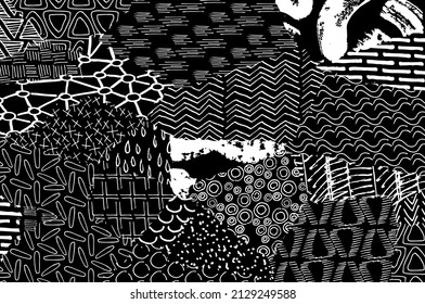 Abstract black strokes, Hand sketched Vector Pattern. Abstract background in geometric style. Abstract multicolored geometric pattern	
