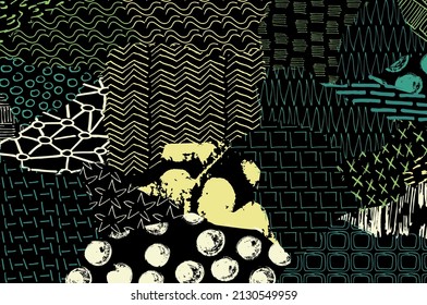 Abstract black strokes, Hand sketched Vector Pattern. Abstract background in geometric style. Abstract multicolored geometric pattern	
