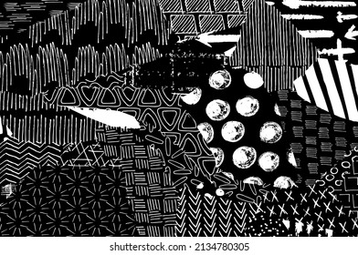 Abstract black strokes, Hand sketched Vector Pattern. Abstract background in geometric style. Abstract multicolored geometric pattern	

