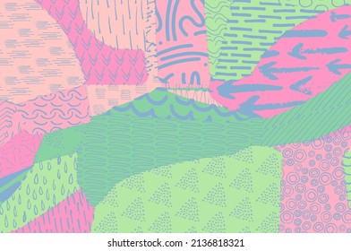 Abstract black strokes, Hand sketched Vector Pattern. Abstract background in geometric style. Abstract multicolored geometric pattern	