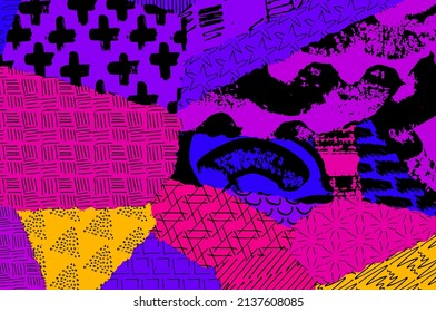 Abstract black strokes, Hand sketched Vector Pattern. Abstract background in geometric style. Abstract multicolored geometric pattern	