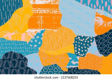 Abstract black strokes, Hand sketched Vector Pattern. Abstract background in geometric style. Abstract multicolored geometric pattern	