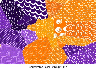 Abstract black strokes, Hand sketched Vector Pattern. Abstract background in geometric style. Abstract multicolored geometric pattern	
