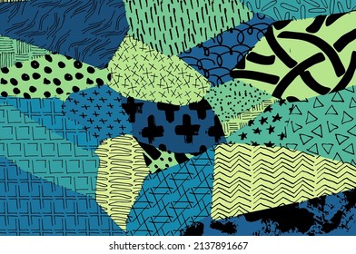 Abstract black strokes, Hand sketched Vector Pattern. Abstract background in geometric style. Abstract multicolored geometric pattern	
