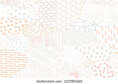 Abstract black strokes, Hand sketched Vector Pattern. Abstract background in geometric style. Abstract multicolored geometric pattern	
