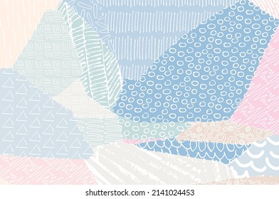 Abstract black strokes, Hand sketched Vector Pattern. Abstract background in geometric style. Abstract multicolored geometric pattern	

