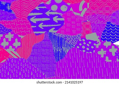 Abstract black strokes, Hand sketched Vector Pattern. Abstract background in geometric style. Abstract multicolored geometric pattern	
