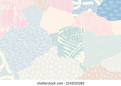 Abstract black strokes, Hand sketched Vector Pattern. Abstract background in geometric style. Abstract multicolored geometric pattern	
